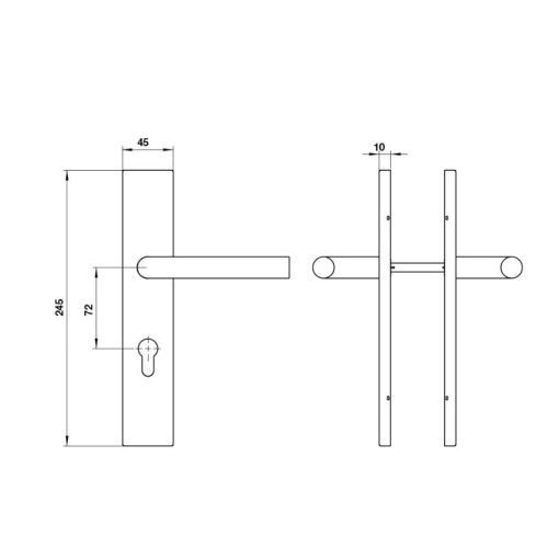 Tay nắm Hafele 903.99.821 đế dài C/C 72mm 4 Kích thước Tay nắm Hafele 903.99.821