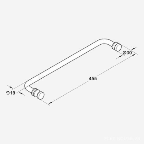 Tay nắm Hafele 981.53.282 cho cửa kính 3 Kích thước Tay nắm Hafele 981.53.282