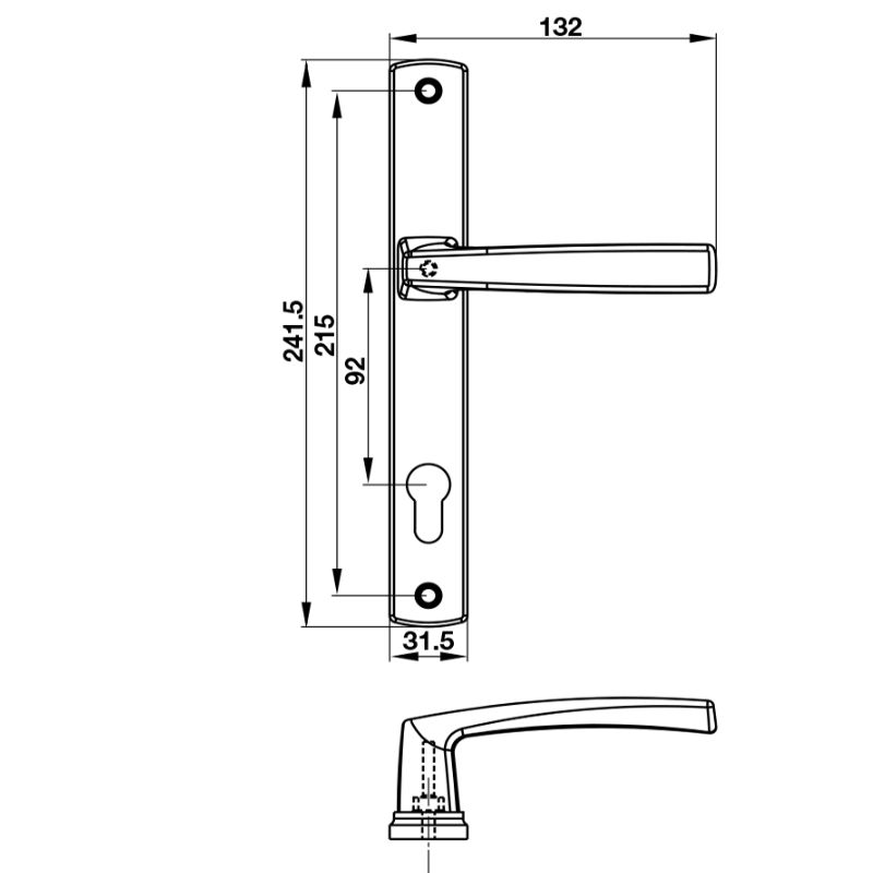 Kích thước Tay nắm Hafele HL949C-92 905.99.626 Kích thước Tay nắm Hafele HL949C-92 905.99.626