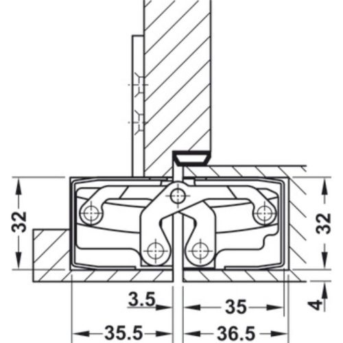 Bản lề âm TE540 3D, SC Hafele 924.17.223 3 Kích thước bản lề âm TE540 3D, SC Hafele 924.17.223