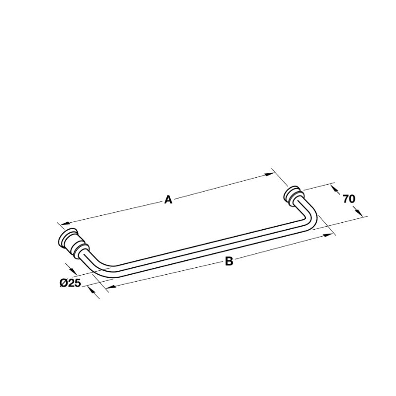 Kích thước tay nắm phòng tắm kính Hafele 903.12.371 Kích thước tay nắm phòng tắm kính Hafele 903.12.371