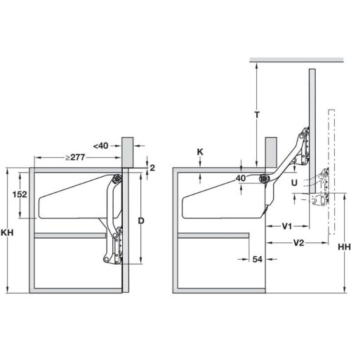 Phụ kiện tay nâng Hafele 372.33.611 5 Lắp đặt phụ kiện tay nâng Hafele 372.33.611