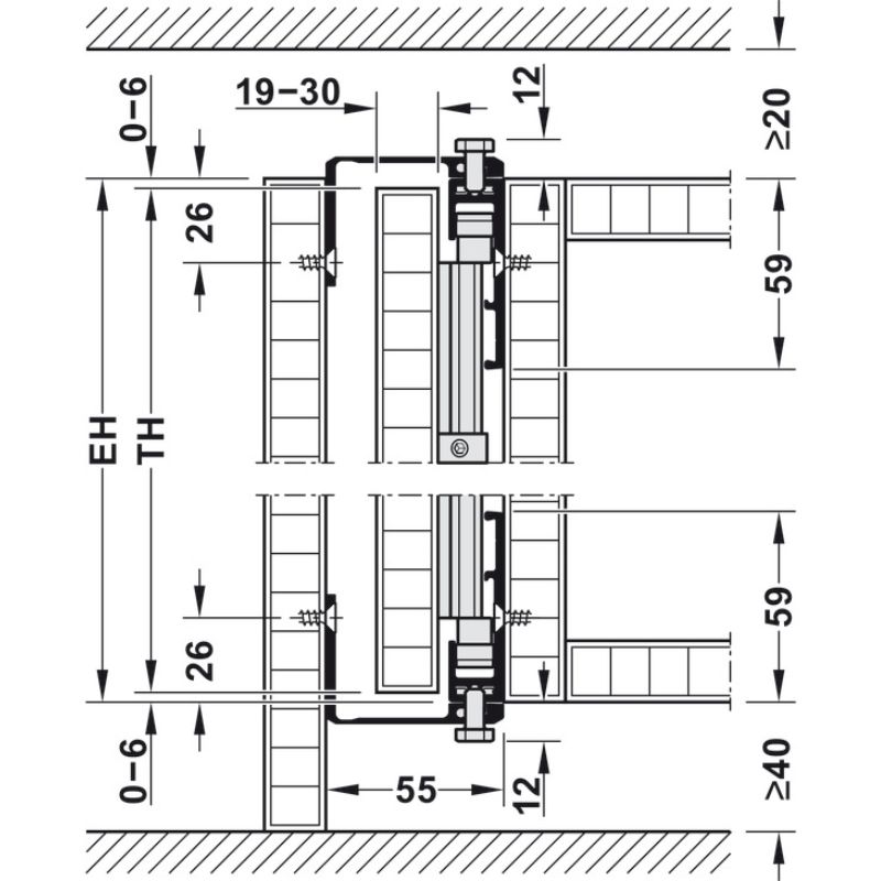 Lắp đặt cửa trượt xoay Hafele 408.30.592 Lắp đặt cửa trượt xoay Hafele 408.30.592