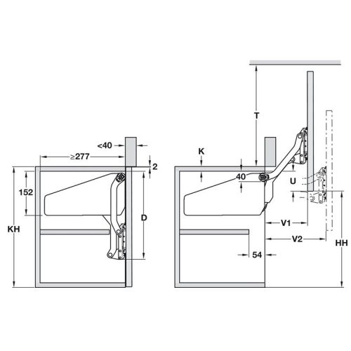 Phụ kiện tay nâng Hafele 372.33.632 6 Lắp đặt phụ kiện tay nâng Hafele 372.33.632