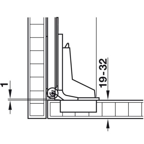 Xe phụ kiện bản lề tủ Hafele 408.24.002