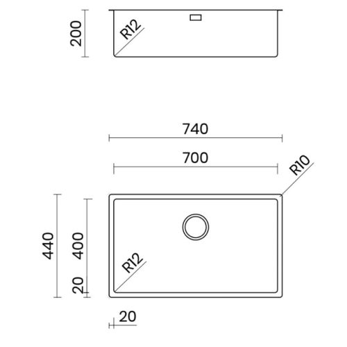 Chậu rửa bát Nobinox CANOVA NT699PK 6 Kích thước chậu rửa bát Nobinox CANOVA NT699PK