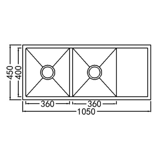 Kích thước chậu rửa bát Nobinox LIKEN NL748