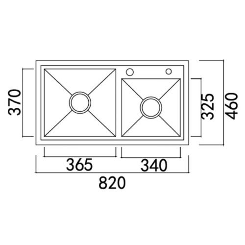 Kích thước chậu rửa bát Nobinox LIKEN NL786