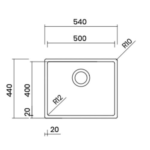 Kích thước chậu rửa bát Nobinox PURA NT654U