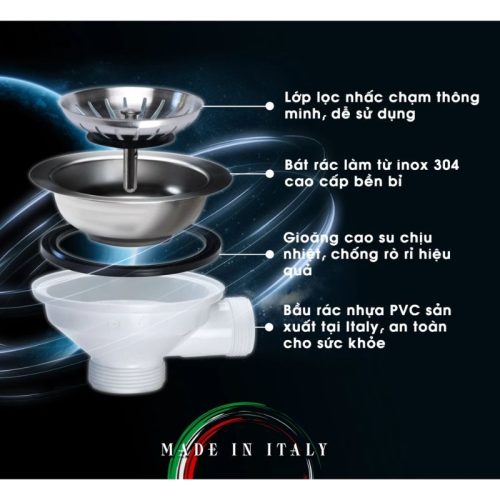 Phụ kiện chậu rửa bát Nobinox TITANIUM NA875U