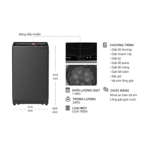 kich thuoc may giat casper 7 5 kg wt 75ng1 cua tren