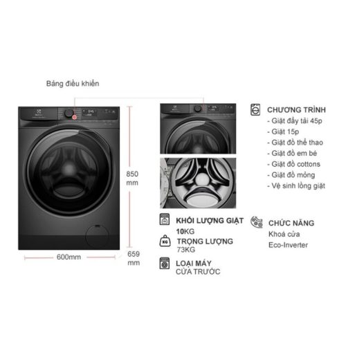 kich thuoc may giat electrolux inverter 10 kg ewf1023p5sc cua truoc