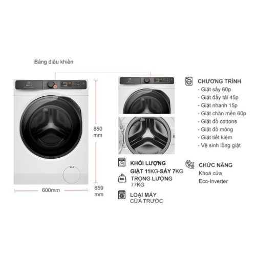 kich thuoc may giat say electrolux inverter giat 11 kg say 7 kg eww1123p5wc