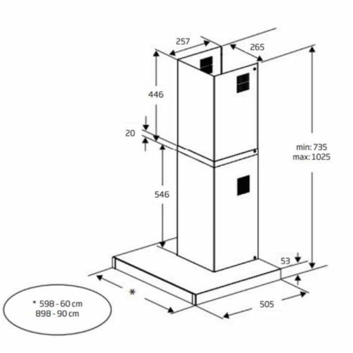 kich thuoc may hut mui ap tuong beko bhcb 66641 bbhs 60