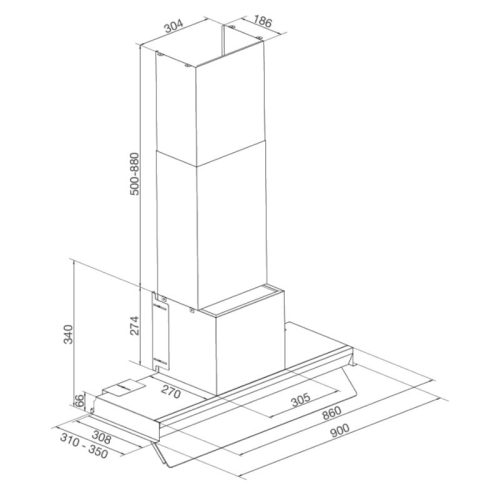 kich thuoc may hut mui malloca space mh900sp