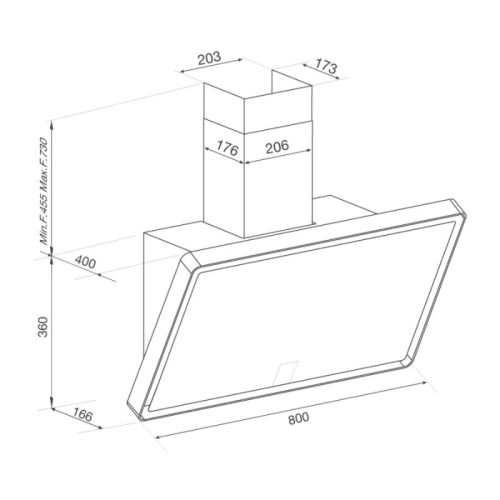 Máy hút mùi Malloca TIME K153MB 7 kich thuoc may hut mui malloca time k153mb