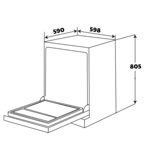 Kích thước Máy rửa bát X15B