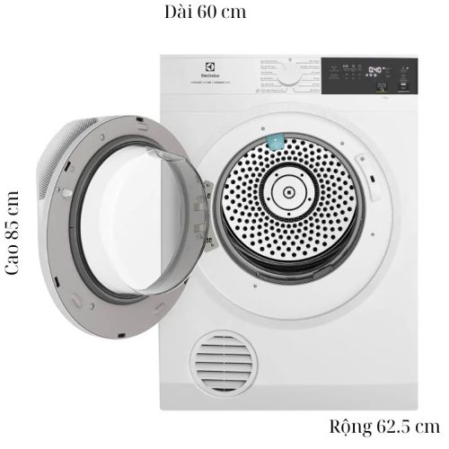 kich thuoc may say thong hoi electrolux 9 kg eds904h3wc