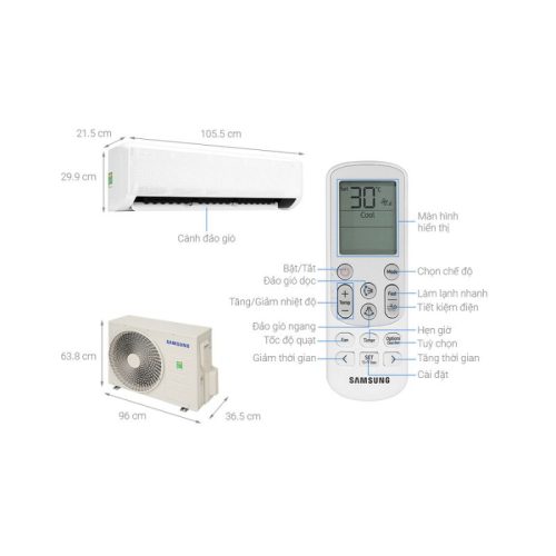 kich thuoc may lanh samsung ar24cyhaawknsv ar24cyhaawkxsv