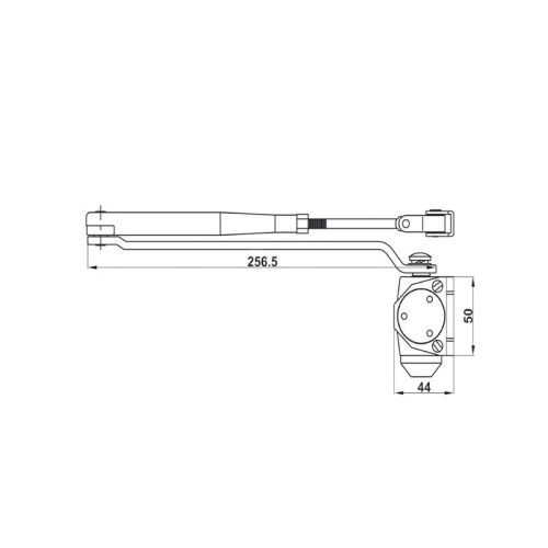 Tay đẩy hơi Hafele 489.30.035 cùi chỏ 80kg DC413 màu bạc 4 kich thuoc 1 tay day hoi hafele 489 30 035 cui cho 80kg dc413 mau bac