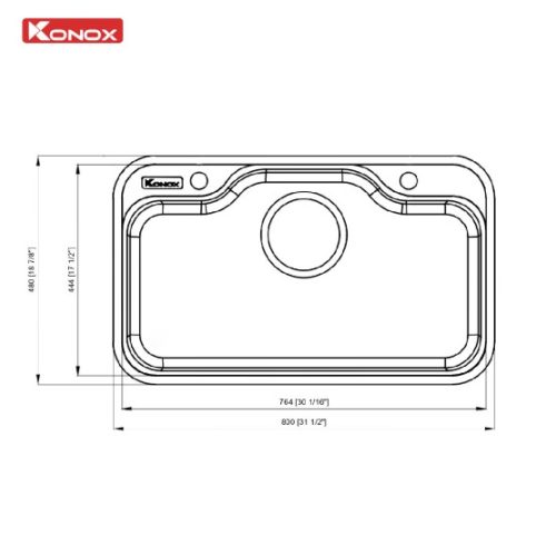 kich thuoc chau rua bat konox dekor 8048su