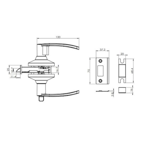 Khóa tay nắm gạt Hafele DIY 489.10.820 3 kich thuoc khoa tay nam gat hafele diy 489 10 820