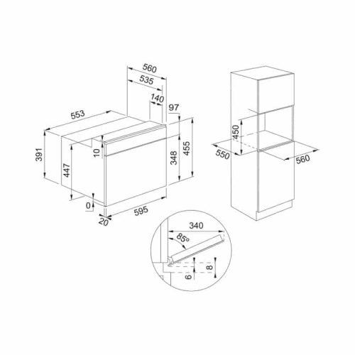 Lò vi sóng kết hợp nướng âm tủ FSM 45 MW XS 5 kich thuoc lo vi song ket hop nuong am tu fsm 45 mw xs