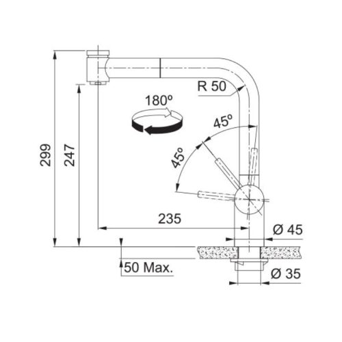 Vòi rửa bát Franke CT196S 115.0560.513 3 kich thuoc voi rua bat franke ct196s 115 0560 513