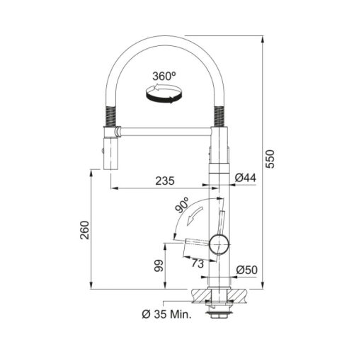 Vòi rửa bát Franke Industrial Black/Steel Optics 5 kich thuoc voi rua bat franke industrial black steel optics
