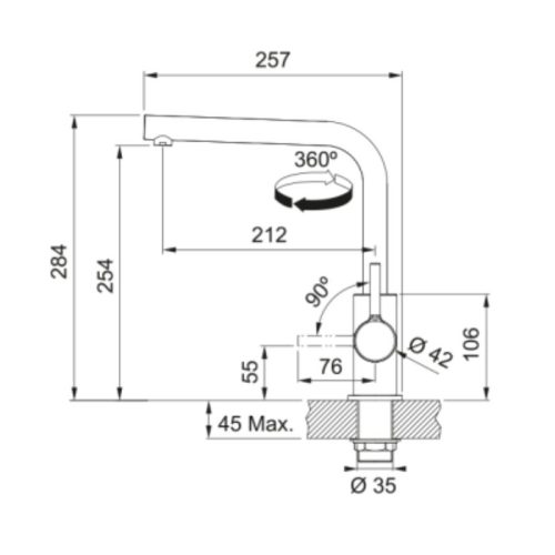Vòi rửa bát Franke Lina CT9021C S/S Brushed 3 kich thuoc voi rua bat franke lina ct9021c ss brushed