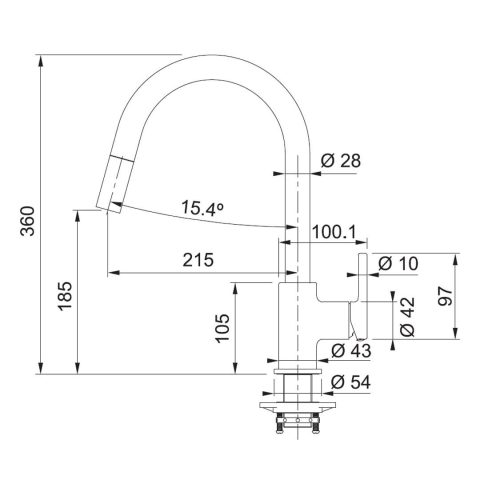 Vòi rửa chén Franke CT933C 4 kich thuoc voi rua chen franke ct933c