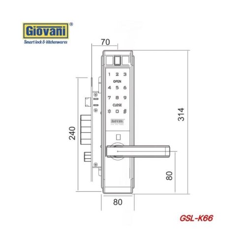Khóa vân tay thông minh GIOVANI GSL-K66BG 5 Thông số khóa vân tay thông minh GIOVANI GSL-K66BG
