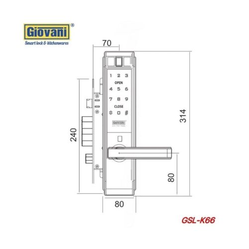 Khóa vân tay thông minh GIOVANI GSL-K66FG 5 Thông số khóa vân tay thông minh GIOVANI GSL-K66FG