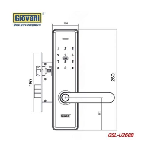 Khóa vân tay thông minh GIOVANI GSL-U268B 5 Thông số khóa vân tay thông minh GIOVANI GSL-U268B
