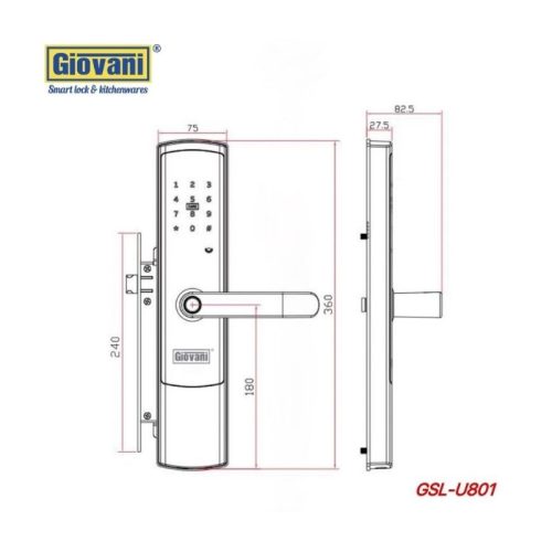 Khóa vân tay thông minh GIOVANI GSL-U801G 5 Thông số khóa vân tay thông minh GIOVANI GSL-U801G