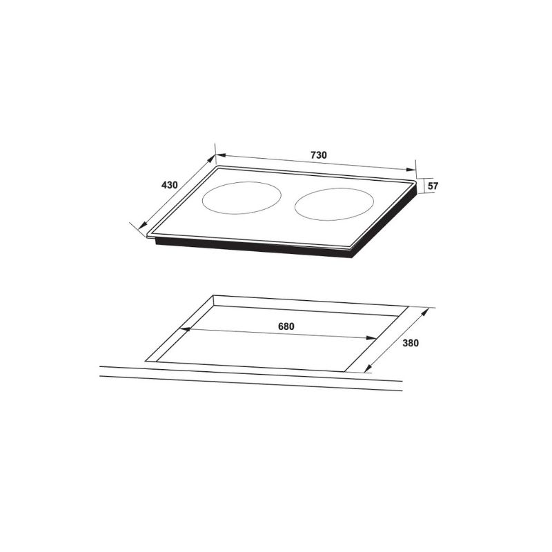 Kích thước bếp từ đôi Hafele HC-I3732A 536.61.736
