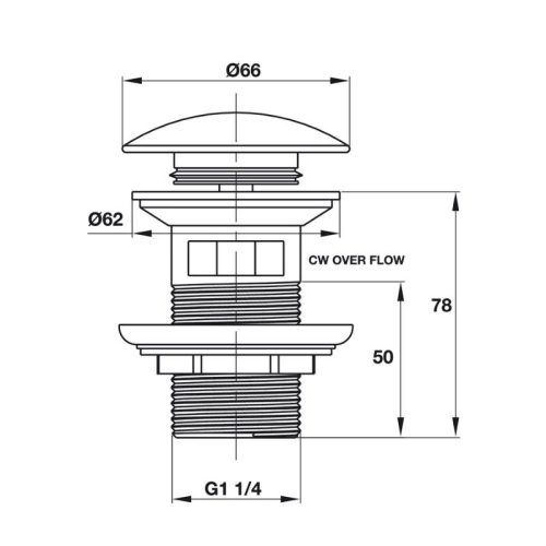 Bộ nhấn xả cho Lavabo có xả tràn Hafele 589.25.948