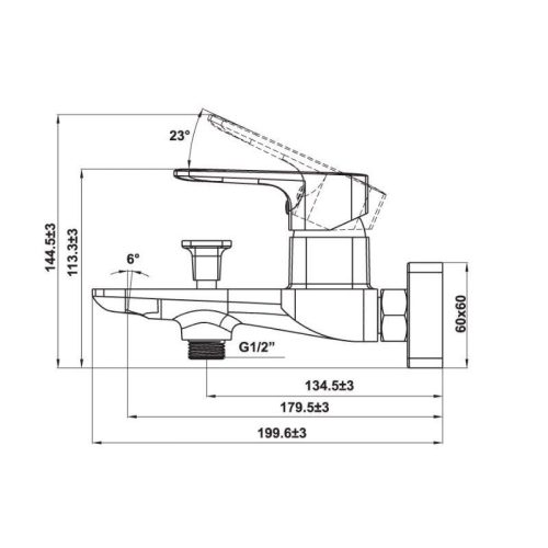 Vòi trộn gắn tường Kobe Hafele 589.15.034 2 Vòi trộn gắn tường Kobe Hafele 589.15.034