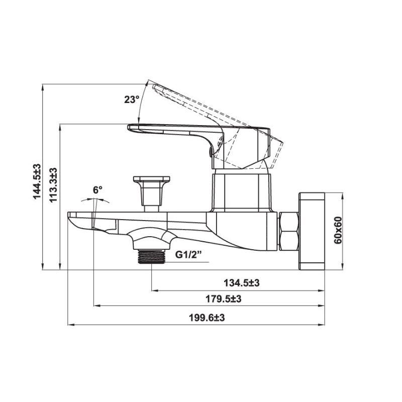 Vòi trộn gắn tường Kobe Hafele 589.15.034 Vòi trộn gắn tường Kobe Hafele 589.15.034