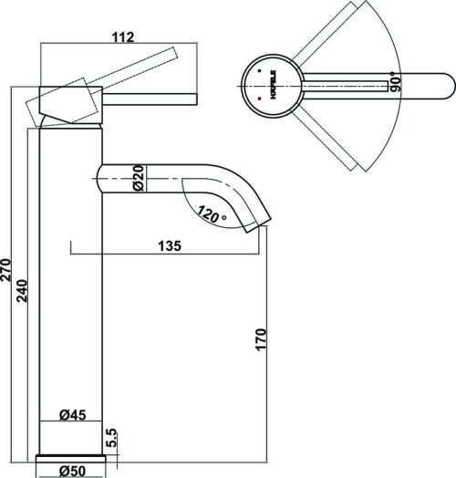 Vòi trộn lavabo Hafele Retro 170 CP 589.15.011
