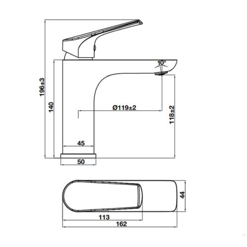 Vòi trộn lavabo Vigor II 118 Hafele 589.15.182