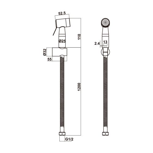 Vòi xịt vệ sinh Hafele 485.95.097 2 Vòi xịt vệ sinh Hafele 485.95.097