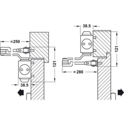 Cơ cấu đóng cửa tự động DCL51.HO.đen Hafele 931.84.663 2 lap dat co cau dong cua tu dong dcl51.ho .den hafele 931.84.663