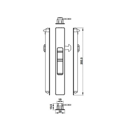 Tay nắm âm cửa nhôm Hafele HL252A 904.00.555 3 thong so tay nam am cua nhom hafele hl252a 904 00 555